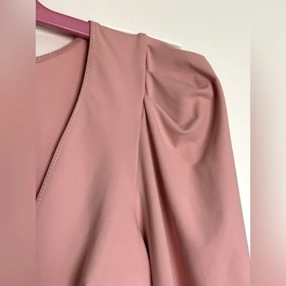 Free People Pink Fitted Puff Sleeve Bodysuit - Picture 7 of 11